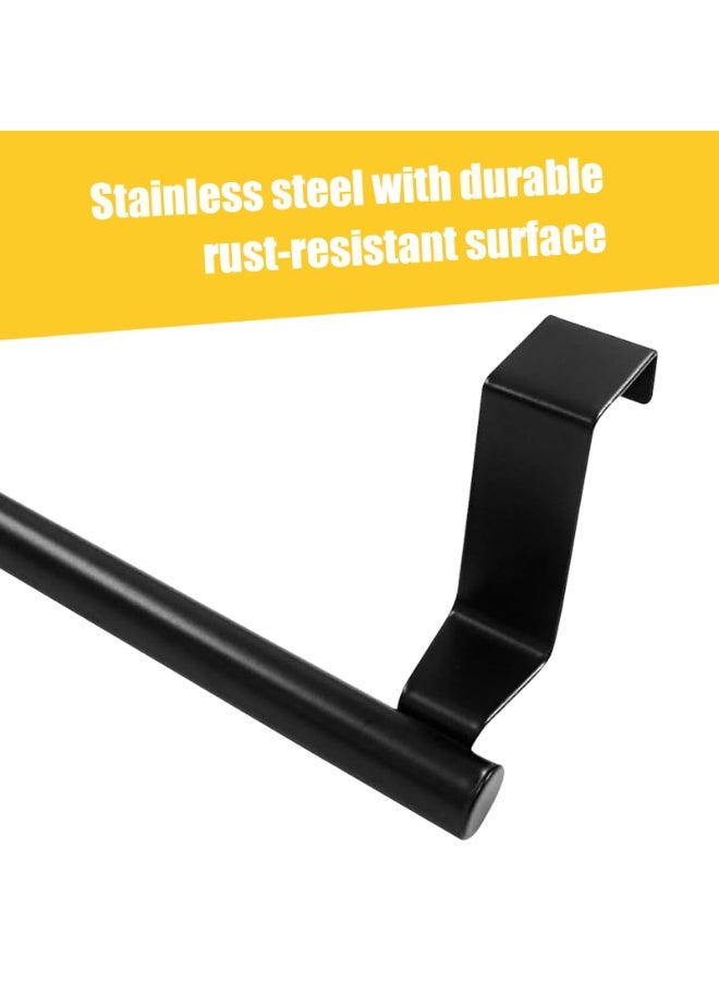 2 Pack 9 Inch Towel Holder, Black Bathroom Towel Bar Stainless Steel Hand Towel Rack, Over Cabinet Door Towel Bar for Kitchen Bathroom - Image 4